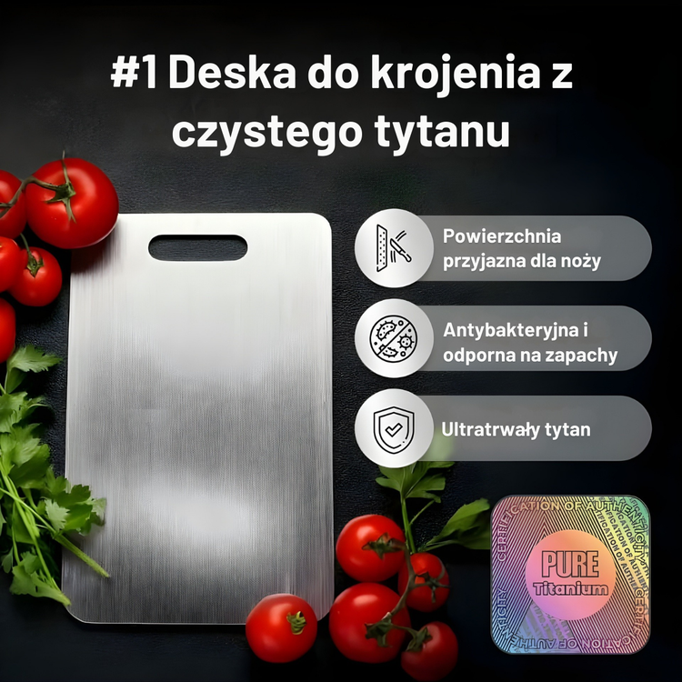 Tytanowa Deska do krojenia: koniec z mikroplastikami, bakteriami i tępymi nożami